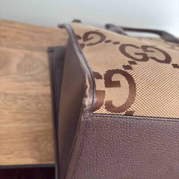 Gucci Jumbo GG Canvas Convertable Tote with Web Stripe Shoulder Strap - Picture 6 of 9